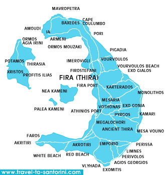 Map of Santorini