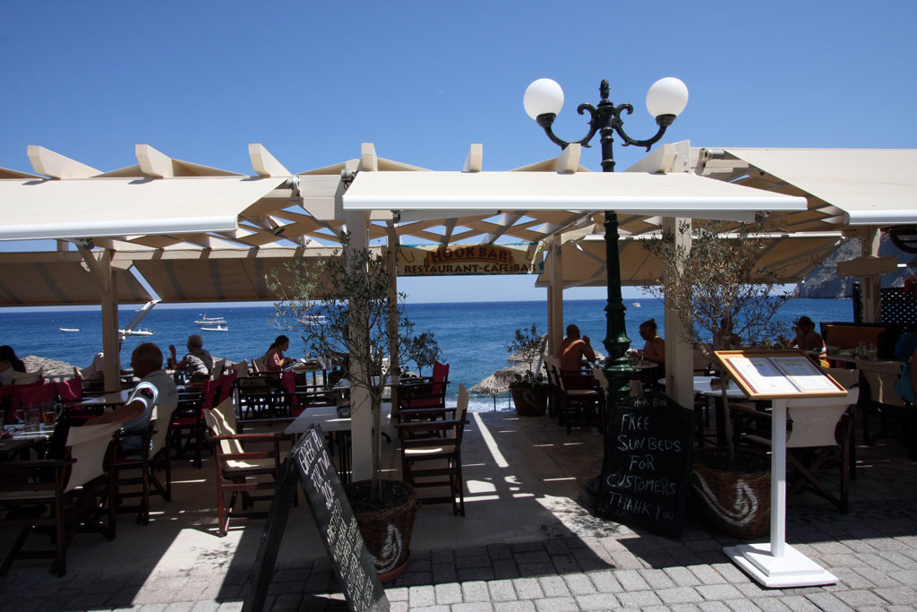 Hook bar, Cafe in Kamari Santorini Greece